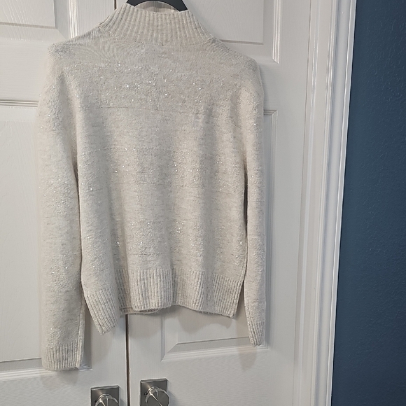 NWT Halogen Mock Neck Sequin Stripe Luxe Sweater XL - Picture 10 of 17